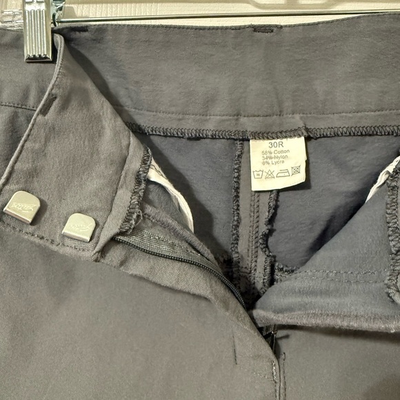 Women’s Equine Cropped Gray Knee Patch Riding Breech Pants Velcro Legs size 30 - Picture 2 of 12